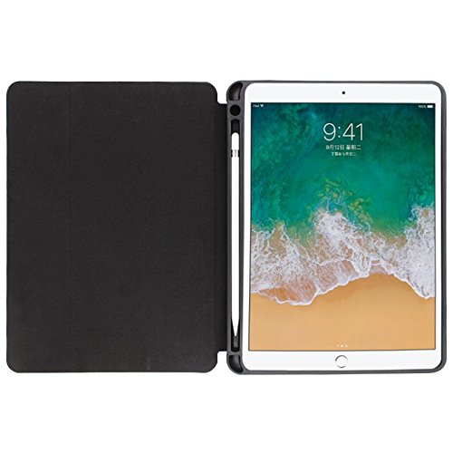 iPad Pro12.9 Folio Hülle Magnetverschluss Auto Sleep/Wake-Funktion mit Apfel Bleistift Halter und Ständer für iPad 12.9 2017 2 Generation 2015 1st Gen Schwarz 12.9 inches von Generic