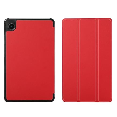 kuaijiexiaopu Dreifach Faltbare Halterung, stoßfeste Abdeckung, Flip-PU-Leder-Standhülle, kompatibel mit Samsung Galaxy Tab S10 Plus/S9 Plus/S9 FE Plus 12,4 Zoll(Rot,S9 Plus 12.4 inch) von Generic