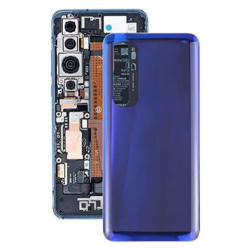 (KIT) Batterieabdeckung + doppelseitiges Klebeband kompatibel mit Xiaomi Mi Note 10 Lite Glas Rückseite Abdeckung Klebefolie (Blau) von Generico
