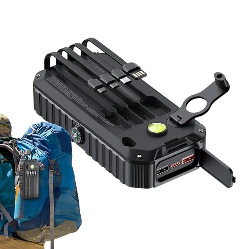 20000 mAh Solarpanel-Powerbank: Handkurbel-Ladegerät, tragbare Powerbank mit Handkurbel, eingebaute Kabel, LED-Taschenlampen, SOS Strobe, Solar-Ladegerät, Paar 20000 mAh Solarpanel-Powerbank: Handkurbel-Ladegerät, tragbare Powerbank mit Handkurbel, eingebaute Kabel, LED-Taschenlampen, SOS Strobe, Solar-Ladegerät, Paar von Genérico