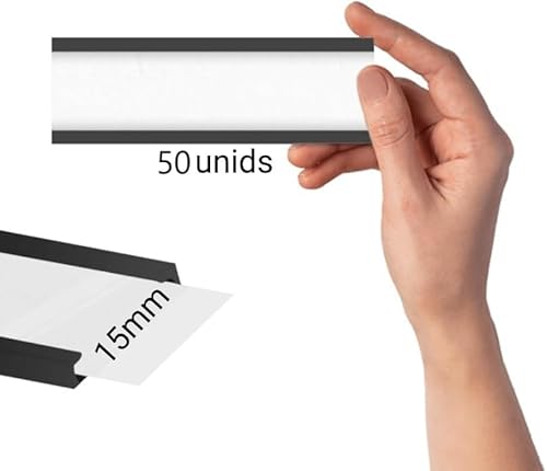 50 Stück Magnetprofile für Regale oder Metalloberflächen, Typ-C-Profile, Breite 15 mm, Länge 60 mm, 50 Stück von Genérico