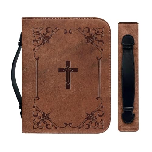 Bibel-Transportetui für Frauen, klassisches Etui für Bibelbücher aus PU | Bibelhüllen mit Griff mit Reißverschluss für Männer und Frauen, Schutzhülle aus Kunstleder Bibel-Transportetui für Frauen, klassisches Etui für Bibelbücher aus PU | Bibelhüllen mit Griff mit Reißverschluss für Männer und Frauen, Schutzhülle aus Kunstleder von Genérico