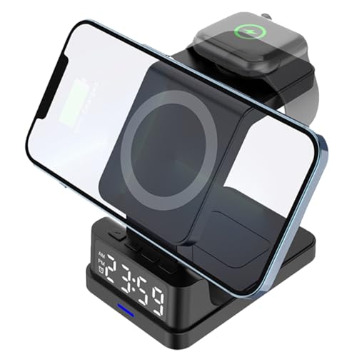 Digitaler Wecker mit kabellosem Laden, kabellose Ladestation mit Wecker, magnetische Ladestation für Telefon, 15 W, Ladestation mit kabellosen Ladestationen Digitaler Wecker mit kabellosem Laden, kabellose Ladestation mit Wecker, magnetische Ladestation für Telefon, 15 W, Ladestation mit kabellosen Ladestationen von Genérico