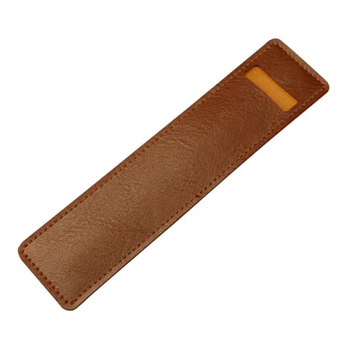 Federetui aus Leder - Stiftehalter aus Leder für Planer, Stiftetui aus schwarzem Leder, Schutzhülle für Füllfederhalter, Lederetui mit Reißverschluss für Stylus von Genérico