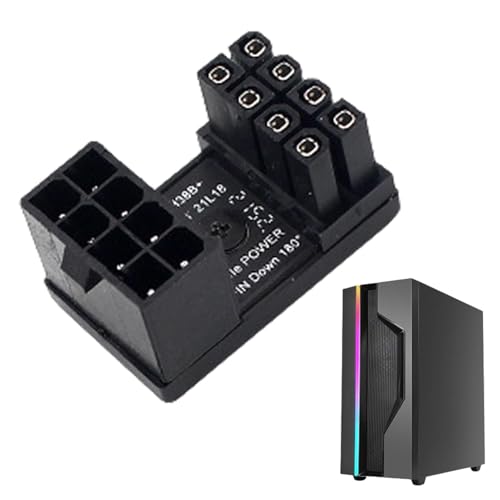 GPU-Adapter, abgewinkelt, 180-Grad-Adapter, Klinkenstecker-Adapter, praktische Funktion, Netzanschluss für GPU, einfache Installation, Grafikkarte für Stromversorgung von Genérico