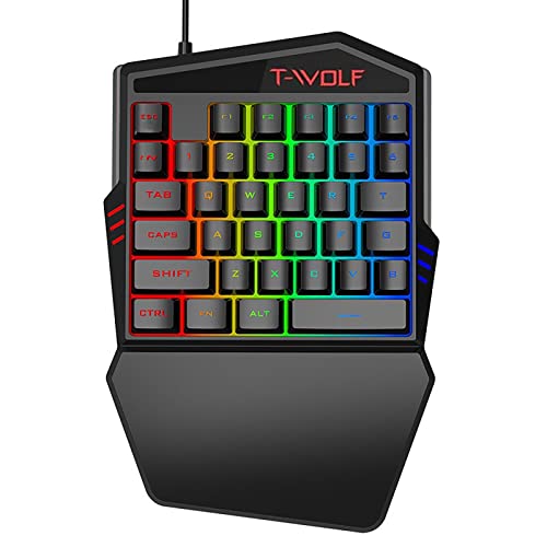 Gaming-Tastatur mit einer Hand, mit Hintergrundbeleuchtung 35 Tasten, RGB LED, mechanisches Tablet PC Windows Smartphone von Generico