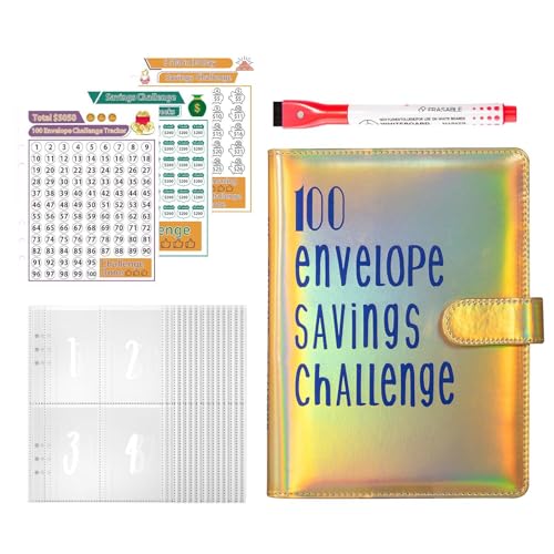 Geldsparherausforderung, 100 Umschläge, Budgetmappe mit Geldumschlägen, eine einfache und unterhaltsame Möglichkeit, 5050 $ zu sparen, Sparmappe mit 100 Taschen vor Zahlen und Tracker Geldsparherausforderung, 100 Umschläge, Budgetmappe mit Geldumschlägen, eine einfache und unterhaltsame Möglichkeit, 5050 $ zu sparen, Sparmappe mit 100 Taschen vor Zahlen und Tracker von Genérico