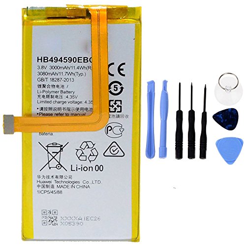 Generico Akku mit hoher Kapazität 3000 mAh, kompatibel mit Huawei Honor 7 HB494590EBC mit Werkzeug-Set von Generico