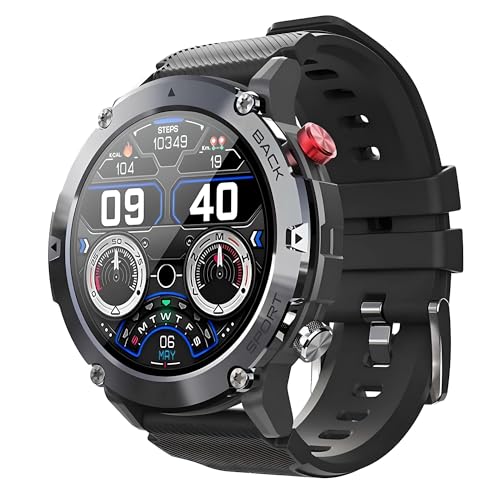 Genérico C21 Pro Smartwatch, HD-Display, 3,5 cm (1,39 Zoll), wasserdicht, Bluetooth, Fitness-Tracker, Sprachsteuerung, Schwarz. von Genérico