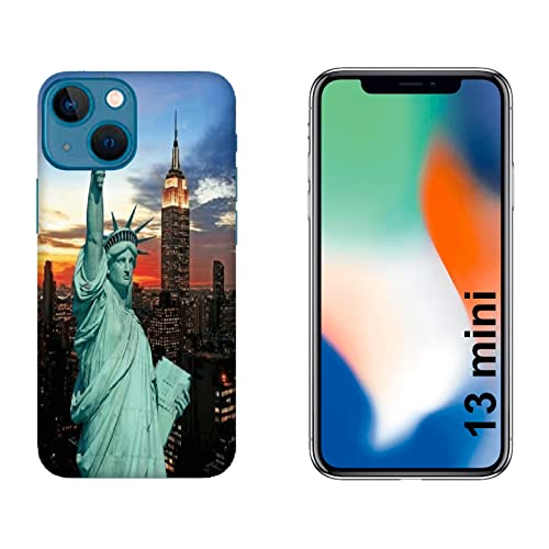 Generico Hulle Schutz kompatibel für. Apple iPhone 13 Mini Ich Liebe New York Amerika Freiheitsstatue/TPU Weiches Silikongel/Telefon Hard Snap auf Anti-rutschfeste Anti-Scratch-stoßfeste Schutz-TPU von Generico