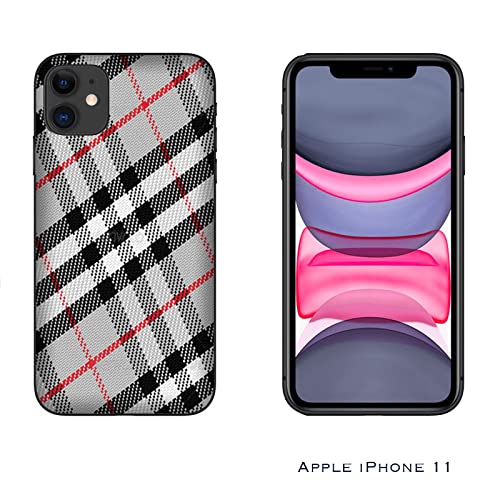 Generico Hulle Schutz kompatibel mit Apple iPhone 11 schottisch Grau Schwarz Weiß/Weiches TPU-Silikongel/Telefon-Hartschale zum Aufstecken, rutschfest, Kratzfest, stoßfest, schützendes TPU von Generico