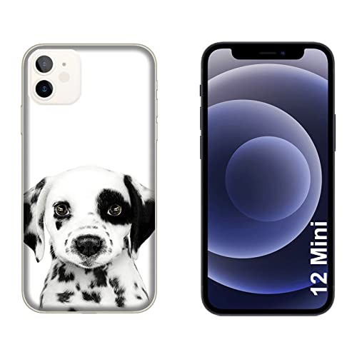 Generico Hulle Schutz kompatibel mit Apple iPhone 12 Mini Tiere Dalmatinischer Hund/Bedrucken Sie auch die Seiten/Telefon-Hartschale zum Aufstecken, rutschfest, Kratzfest, stoßfest, starrer Schutz von Generico