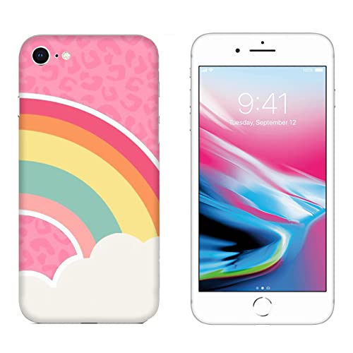 Generico Hulle Schutz kompatibel mit Apple iPhone 7 Regenbogen Leopard Hintergrund/Bedrucken Sie auch die Seiten/Telefon-Hartschale zum Aufstecken, rutschfest, Kratzfest, stoßfest, starrer Schutz von Generico