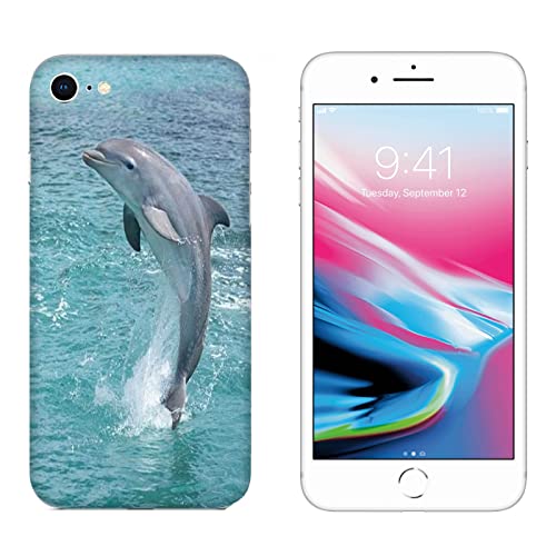 Generico Hulle Schutz kompatibel mit Apple iPhone 7 Tiere Delphin zum Meer/Weiches TPU-Silikongel/Telefon-Hartschale zum Aufstecken, rutschfest, Kratzfest, stoßfest, schützendes TPU von Generico