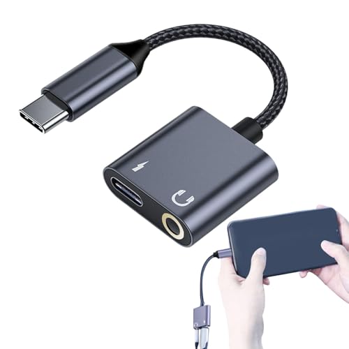 Genérico Kopfhörer-Adapter Typ C | Adapterkabel für Kopfhörer Dongle Audio Dongle – USB-Kabel Typ C Adapter für Kopfhörer, Audiokabel, 2-in-1-Ladegerät-Adapter Genérico Kopfhörer-Adapter Typ C | Adapterkabel für Kopfhörer Dongle Audio Dongle – USB-Kabel Typ C Adapter für Kopfhörer, Audiokabel, 2-in-1-Ladegerät-Adapter von Genérico
