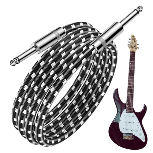 Gitarrenkabel, 3 m, Instrumentenkabel für Gitarre, langes abgeschirmtes Kabel mit geraden Anschlüssen für E-Bass, Tastaturen und Audiogeräte Gitarrenkabel, 3 m, Instrumentenkabel für Gitarre, langes abgeschirmtes Kabel mit geraden Anschlüssen für E-Bass, Tastaturen und Audiogeräte von Genérico