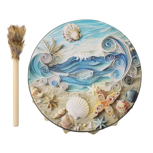 Handtrommeln für Erwachsene | Sea Wave Shell Music Drum - Percussion-Meditationsinstrument für Erwachsene für Musikliebhaber, Meditationsrituale, Schule zu Hause, Drumsticks inklusive Handtrommeln für Erwachsene | Sea Wave Shell Music Drum - Percussion-Meditationsinstrument für Erwachsene für Musikliebhaber, Meditationsrituale, Schule zu Hause, Drumsticks inklusive von Genérico