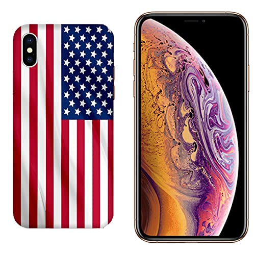 Hülle iPhone X Case Apple iPhone X Stadtflaggen Vereinigte Staaten von Amerika/Cover TPU Soft/gehärtetes Glas zurück/Anti-Rutsch Anti-Rutsch Anti-Scratch Schock-resistenten Schutz Schutzulle von Generico