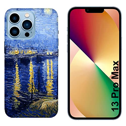 Hulle Schutz kompatibel für. Apple iPhone 13 Pro Max Vincent Van Gogh Starry Night AUF DEM Rhone/Drucken Auch auf den Seiten/Telefon-harten Snap auf rutschfestem Anti-Rutsch-kratzfestem Schutzsch von Generico