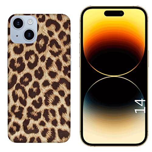 Hulle Schutz kompatibel mit Apple iPhone 14 Gepunkteter Leopard Geflecktes Braun/Druck auch an den Seiten/Phone Hard Snap on Anti-Rutsch Anti-Scratch Shock-Resistant Protective Rigid von Generico