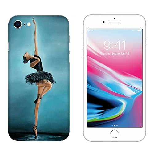 Hulle Schutz kompatibel mit Apple iPhone 8 Tanz was für eine Leidenschaft Ballerina mit schwarzem Tutu/Weiches TPU-Silikongel/Telefon-Hartschale zum Aufstecken, rutschfest, Kratzfest, stoßfest, von Generico