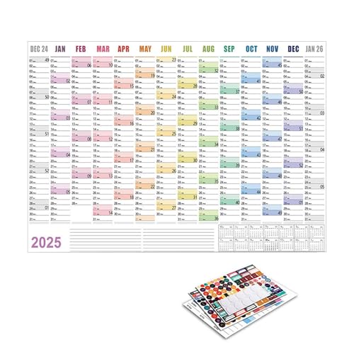Jahresplaner 2025 2025 für Zuhause, Wandkalender für das ganze Jahr, Wandkalender für 12 Monate, multifunktionaler Kalender aus dickem Papier, Organizer für die Arbeit zu Hause und im Büro Jahresplaner 2025 2025 für Zuhause, Wandkalender für das ganze Jahr, Wandkalender für 12 Monate, multifunktionaler Kalender aus dickem Papier, Organizer für die Arbeit zu Hause und im Büro von Genérico