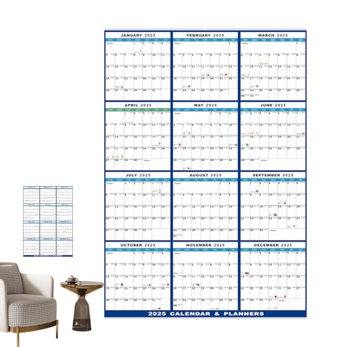 Löschbarer Wandkalender, 12 Monate, abwischbar, von Januar bis Dezember 2025, gefalteter Kalender für Zuhause, Arbeit und Klassenzimmer. Löschbarer Wandkalender, 12 Monate, abwischbar, von Januar bis Dezember 2025, gefalteter Kalender für Zuhause, Arbeit und Klassenzimmer. von Genérico