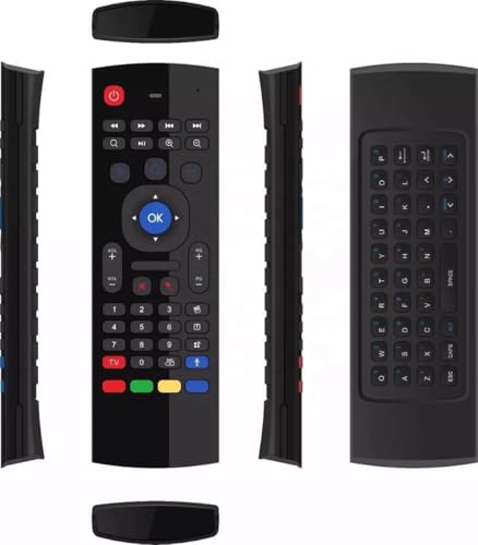 MX3 Air Mouse Fernbedienung mit Sprachsteuerung und QWERTY-Tastatur, 2,4 G, kabellos, kompatibel mit Android TV-Box, Smart TV, PC von Genérico