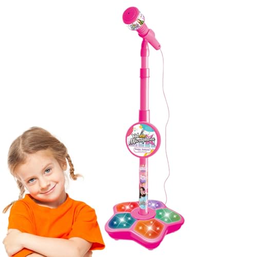 Mikrofon für Mädchen mit Stand, Mikrofon für Kinder, höhenverstellbar, mit verstellbarem Mikrofonständer für MP3-Player von Genérico