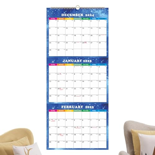 Monatlicher Wandkalender 2025.2025, akademischer 3-Monats-Wandkalender, kabelgebunden, Dezember 2024 – Januar 2026, Planer mit dickem Papier für Monatlicher Wandkalender 2025.2025, akademischer 3-Monats-Wandkalender, kabelgebunden, Dezember 2024 – Januar 2026, Planer mit dickem Papier für von Genérico