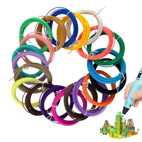 Nachfüllpackung für Bleistiftfilamente – 20 Farben je Farbe 16,4 Fuß Nachfüllung Startfilament Nachfüllfilament | Total PEN Filament 1,75 mm Druckfilament für Drucker von Genérico
