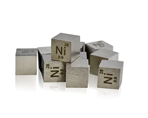 Nickel-Dichte, Nickel-Metallwürfel 10 x 10 x 10 mm rein 99,9 % für Sammlung von Elementen von Generico