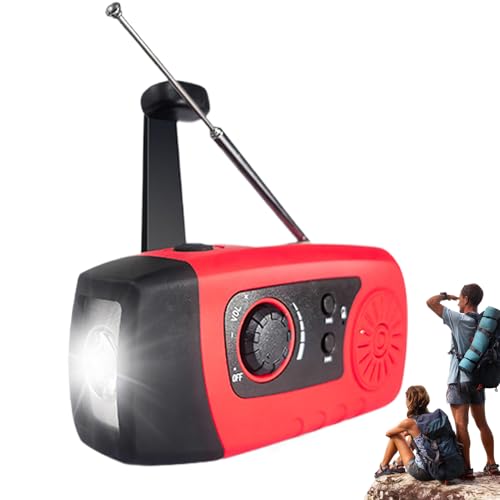 Radio mit Batterien, kleines Solarradio mit 2000 mAh Akku, LED-Taschenlampe, wiederaufladbarer Akku und Handy-Ladegerät für Wandern, Notfälle und Überleben Radio mit Batterien, kleines Solarradio mit 2000 mAh Akku, LED-Taschenlampe, wiederaufladbarer Akku und Handy-Ladegerät für Wandern, Notfälle und Überleben von Genérico
