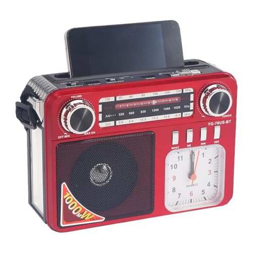 Radiowecker - Radio mit Solaraufladung | Ladegerät für Handy mit Lautsprecher, wiederaufladbare Taschenlampe für Familien-Notfälle, Reisen und Outdoor-Abenteuer von Genérico