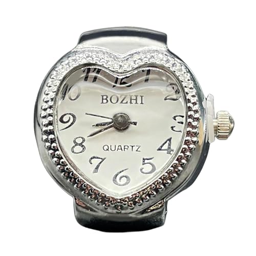 Ringfingeruhren - Elastisches Uhrenarmband, Quartzzhr eleganter Fingerring | Uniform Größe Elastischer Fingerring mit Herzdesign, Überwachung des Quarzrings Ringfingeruhren - Elastisches Uhrenarmband, Quartzzhr eleganter Fingerring | Uniform Größe Elastischer Fingerring mit Herzdesign, Überwachung des Quarzrings von Genérico
