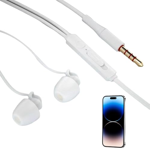 Schlafkopfhörer mit Kabel, Ohrstöpsel mit Geräuschunterdrückung, Seitenschläfer, In-Ear-Kopfhörer zum Schlafen, leichte 3,5 mm Silikon-Kopfhörer von Genérico