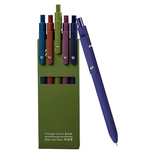 Schnelltrocknender Stift für das Tagebuch: Gel-Tinte, weicher Griff | Set mit 5 Roller-Kugelschreibern, feine Schreibgeräte, Büro- und Schulschreibwaren, Notizstift-Set, Herramien Schnelltrocknender Stift für das Tagebuch: Gel-Tinte, weicher Griff | Set mit 5 Roller-Kugelschreibern, feine Schreibgeräte, Büro- und Schulschreibwaren, Notizstift-Set, Herramien von Genérico