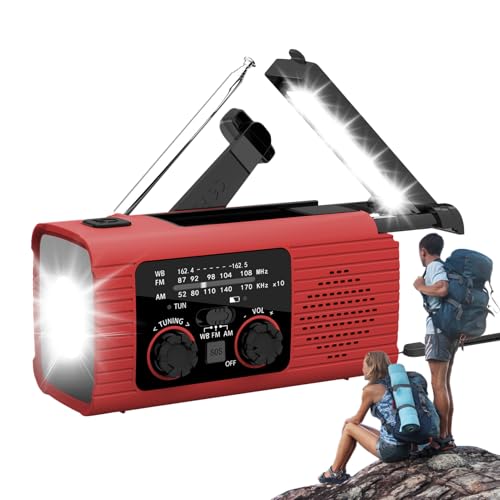 Solar-Kurbelradio mit Solarenergie | AM/FM/NOAA mit Batterien, 3-Wege-SOS-Ladegerät, Alarm, Powerbank für lange Reisen Solar-Kurbelradio mit Solarenergie | AM/FM/NOAA mit Batterien, 3-Wege-SOS-Ladegerät, Alarm, Powerbank für lange Reisen von Genérico