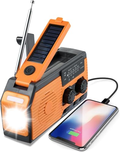 Solar-Radio mit Kurbel, tragbar, 5000 mAh, AM/FM/NOAA, Taschenlampe, SOS, IPX3, ideal für Überleben und Notfälle Solar-Radio mit Kurbel, tragbar, 5000 mAh, AM/FM/NOAA, Taschenlampe, SOS, IPX3, ideal für Überleben und Notfälle von Genérico