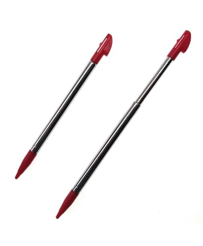 Genérico Stift Erweiterbar für Nintendo 3DS XL Metall, Kunststoff Zeiger Konsole Rot von Genérico