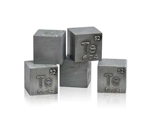 Tellurium Würfeldichte, Metall-Würfel, 10 x 10 x 10 mm, 99,99 % rein für Sammlung von Elementen von Generico