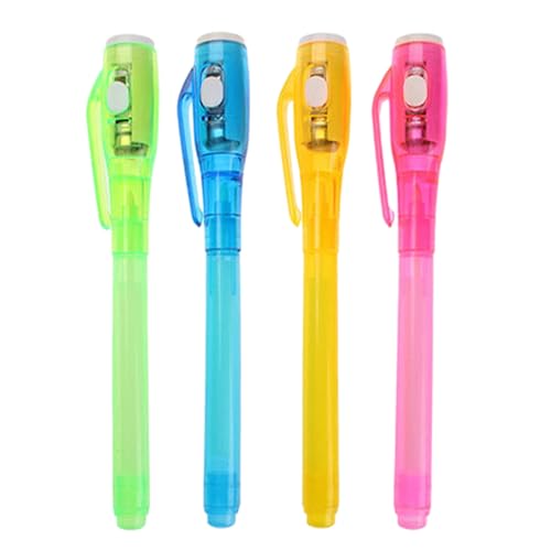 Unsichtbarer UV-Marker, leichtes Stift-Set, geheimes Schreibwerkzeug, 4 Stück, waschbar, für die Schule mit UV-Taschenlampe, Hiddens Nachrichtenmarker, für Geschäftstreffen Unsichtbarer UV-Marker, leichtes Stift-Set, geheimes Schreibwerkzeug, 4 Stück, waschbar, für die Schule mit UV-Taschenlampe, Hiddens Nachrichtenmarker, für Geschäftstreffen von Genérico