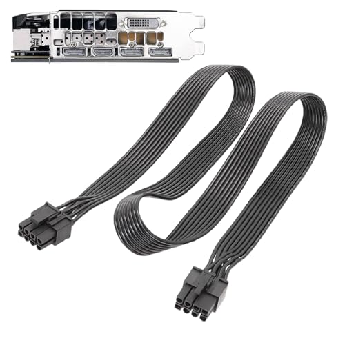 VGA-Stromkabel, PCIe, 8-polige Grafikkarte, mit 8 P auf 6+2 P, flach, VGA-Grafikkabel für Videokarte mit Display-Port, PC-Kabel VGA-Stromkabel, PCIe, 8-polige Grafikkarte, mit 8 P auf 6+2 P, flach, VGA-Grafikkabel für Videokarte mit Display-Port, PC-Kabel von Genérico