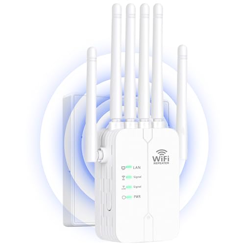WLAN-Repeater, leistungsstarker WLAN-Signalverstärker, 6 Antennen, 2 LAN-Ports, 360°-Abdeckung, Abdeckung bis zu 11800 q.Ft, WLAN-Repeater, lange Reichweite, für Büros und Zuhause, einfache Montage WLAN-Repeater, leistungsstarker WLAN-Signalverstärker, 6 Antennen, 2 LAN-Ports, 360°-Abdeckung, Abdeckung bis zu 11800 q.Ft, WLAN-Repeater, lange Reichweite, für Büros und Zuhause, einfache Montage von Genérico
