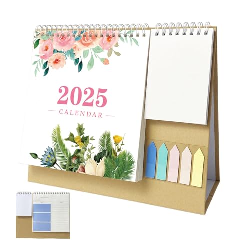12 Monate Tischkalender, Schreibtischkalender 2025 - Monatsplaner Floral Monatsplaner 2025 | Doppelspulenplaner aus Metall für Wohnheim, Zuhause, Raum 12 Monate Tischkalender, Schreibtischkalender 2025 - Monatsplaner Floral Monatsplaner 2025 | Doppelspulenplaner aus Metall für Wohnheim, Zuhause, Raum von Générique