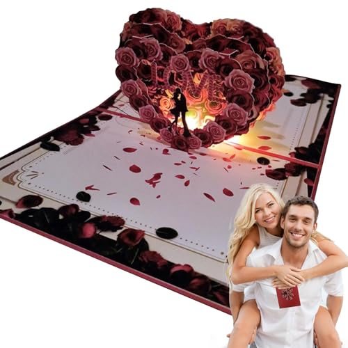 3D Valentinstagskarte - 3D Liebesherz-Grußkarte - Valentinstagskarte - Tischdeko Urlaub - Pop Up Postkarten für Freundin Freunde 3D Valentinstagskarte - 3D Liebesherz-Grußkarte - Valentinstagskarte - Tischdeko Urlaub - Pop Up Postkarten für Freundin Freunde von Générique