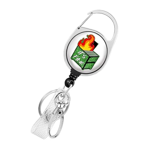 Abzeichenspule, Müllkipplicht, Ausweishalter, Mülltonnenlicht, kleiner Schlüsselanhänger, Karabiner, einziehbarer Abzeichenspulenclip, robust und lustig, mit Karabinerhaken Abzeichenspule, Müllkipplicht, Ausweishalter, Mülltonnenlicht, kleiner Schlüsselanhänger, Karabiner, einziehbarer Abzeichenspulenclip, robust und lustig, mit Karabinerhaken von Générique