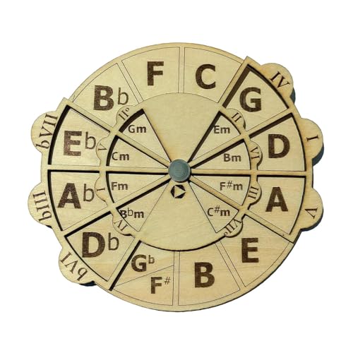 Circel Of Fifths Music Wheel – Lerncharter aus Holz, Instrument zur Musikkomposition | kompakte Musikerreferenz für Klavier, Gitarre, Klasse oder Heimstudio, Theorie-Disc aus Holz P von Générique
