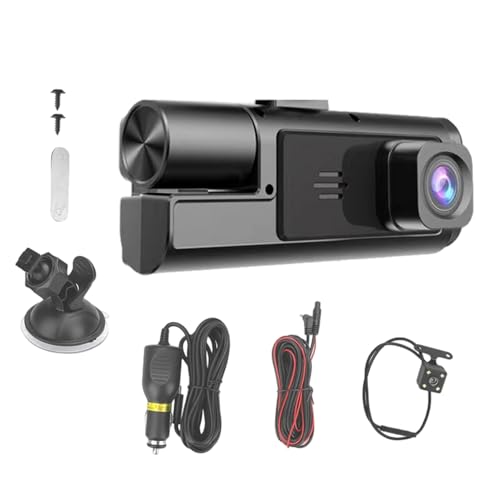 Dashcam | Dashcam mit Doppelansicht für Fahrzeug | Intelligentes Videosystem 1080P 3 Kanäle mit Objektiv und Zubehör für Monitor Auto LKW und Auto, Verwendung im Condu Dashcam | Dashcam mit Doppelansicht für Fahrzeug | Intelligentes Videosystem 1080P 3 Kanäle mit Objektiv und Zubehör für Monitor Auto LKW und Auto, Verwendung im Condu von Générique