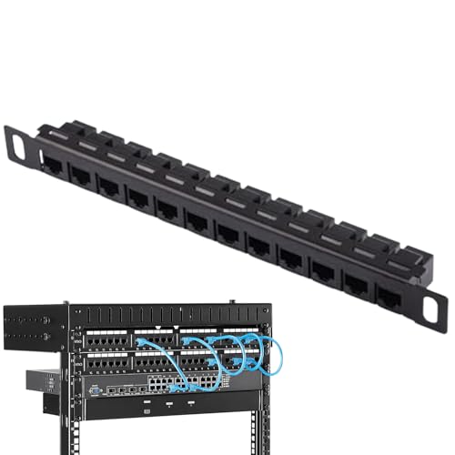 Ethernet-Patchpanel – Rack-Mount RJ45-Kabel-Organizer, ungeschirmtes Netzwerk-Verkabelungspanel mit 12 Ports | Kabelmanagement-Unterstützung Cat6/Cat5e Wandmontage, LAN Mo Verteilerregal Ethernet-Patchpanel – Rack-Mount RJ45-Kabel-Organizer, ungeschirmtes Netzwerk-Verkabelungspanel mit 12 Ports | Kabelmanagement-Unterstützung Cat6/Cat5e Wandmontage, LAN Mo Verteilerregal von Générique